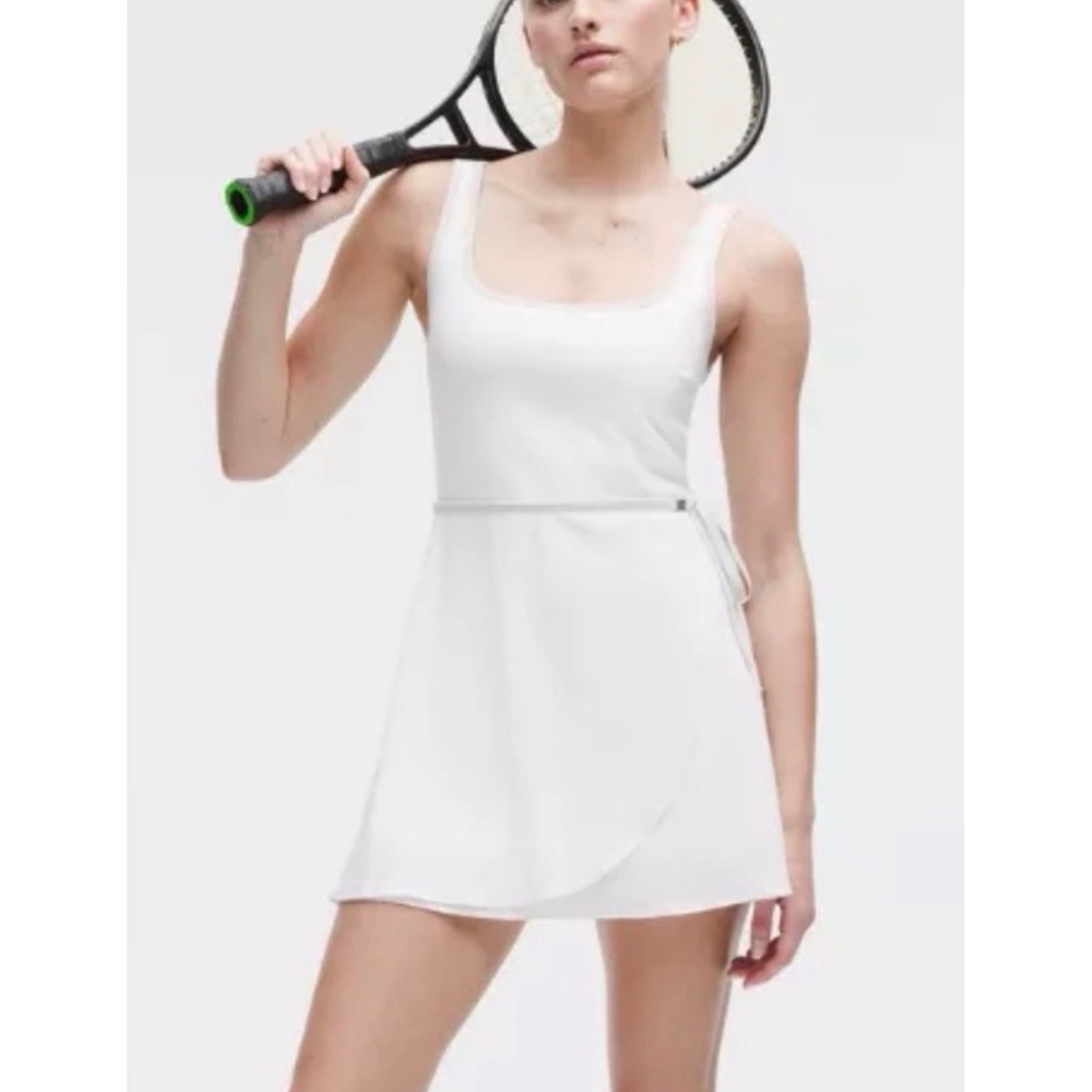 Lululemon Wrap Front Tennis Pockets Yoga Hiking Dress Skort White M